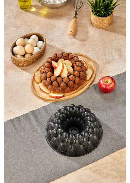 Prizma Döküm Granit Kek Kalıbı Siyah 26 cm