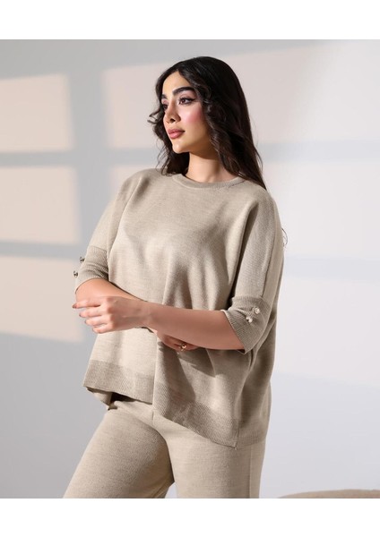 Zarif Dokunuş Düğme Detaylı Triko Takım fiyatları