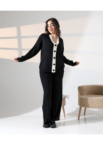 Düğme Detaylı Modern Ikili Ton Takım modelleri