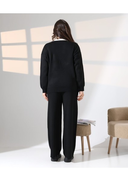 Düğme Detaylı Modern Ikili Ton Takım indirimleri