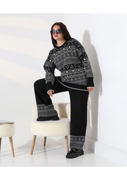 Jakarlı Oversize Alt-Üst Triko Takım fiyatları