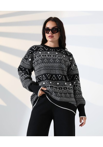 Jakarlı Oversize Alt-Üst Triko Takım modelleri