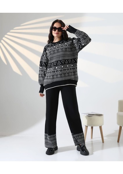 Jakarlı Oversize Alt-Üst Triko Takım fırsatları