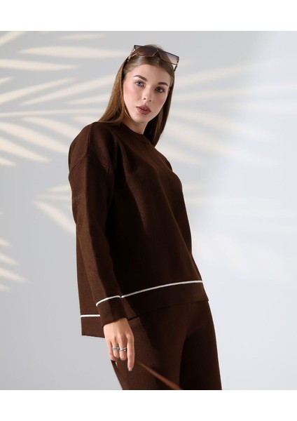 Kontrast Dikişli Kadın Triko Takım fiyatları