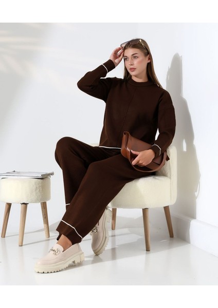 Kontrast Dikişli Kadın Triko Takım fırsatları