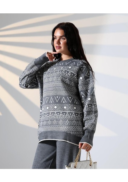 Jakarlı Oversize Alt-Üst Triko Takım modelleri