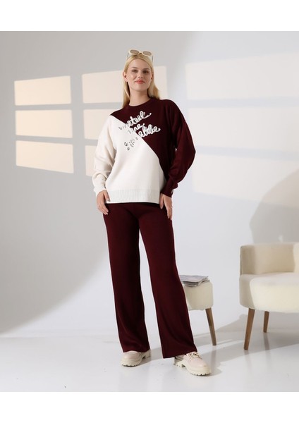 Renk Bloklu Triko Takım