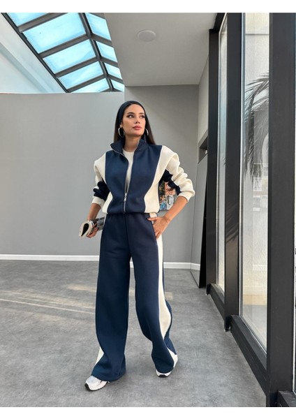 Kadın Garnili Biye Detaylı Fermuarlı 3 Iplik Eşofman Takım Örme Kumaş ile Rahatlık fiyatları