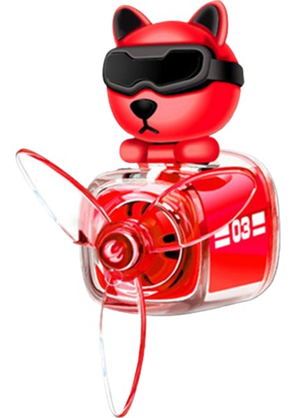 Pervaneli Klima Süsü Oto Koku Klipsi Kırmızı Pilot Kedi Hava Ferahlatıcı Maskot