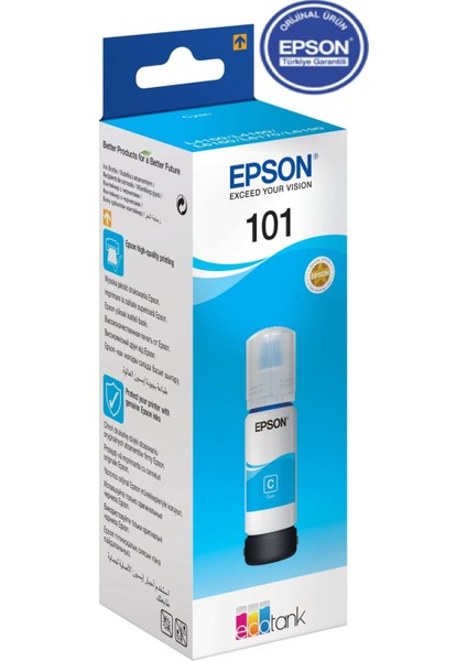 Ecotank 101 70ML Orijinal Cyan (Mavi) Mürekkep Kartuş C13T03V24A
