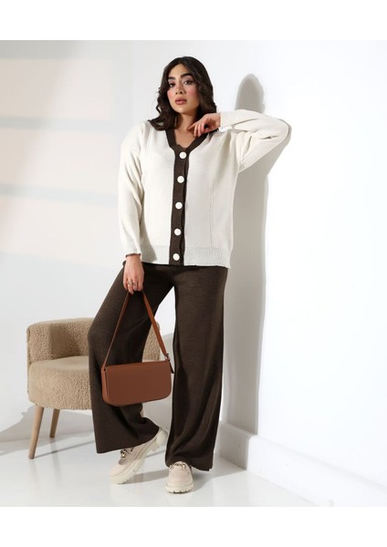 Düğme Detaylı Modern Ikili Ton Takım fırsatları