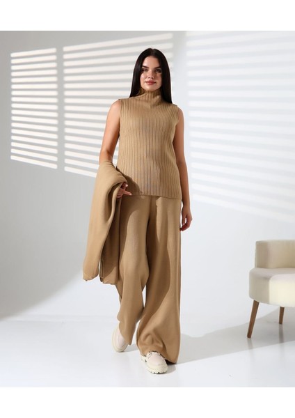 Balıkçı Yaka Asil Üçlü Triko Takım modelleri