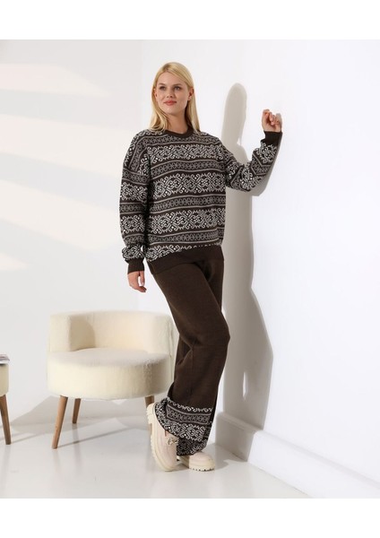 Iskandinav Desenli Konfor Triko Takım modelleri