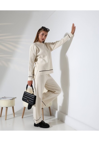 Kontrast Dikişli Kadın Triko Takım fiyatları