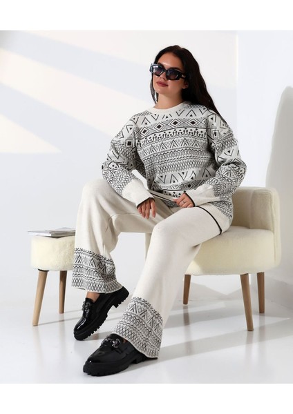 Jakarlı Oversize Alt-Üst Triko Takım fiyatları