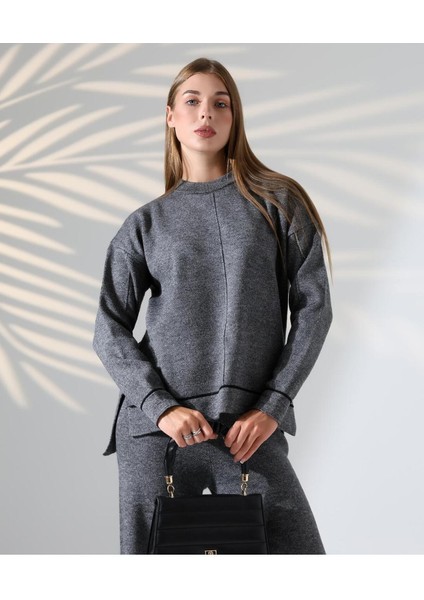 Kontrast Dikişli Kadın Triko Takım fırsatları