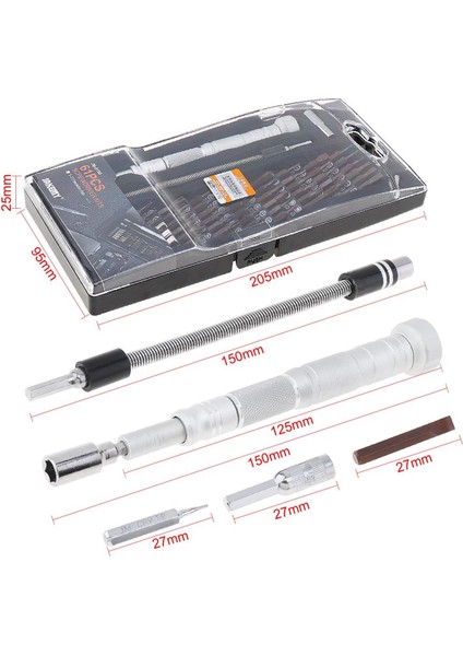 JM-8166 Bit Set 61 Parça Taşınabilir Mıknatıslı Hassas Tornavida Seti fiyatları