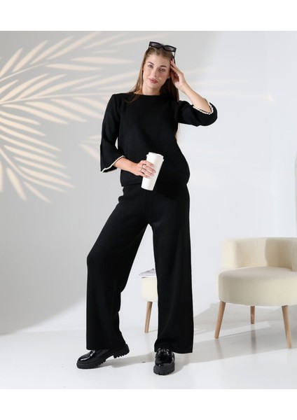 Inci Volanlı Kol Detaylı Triko Takım