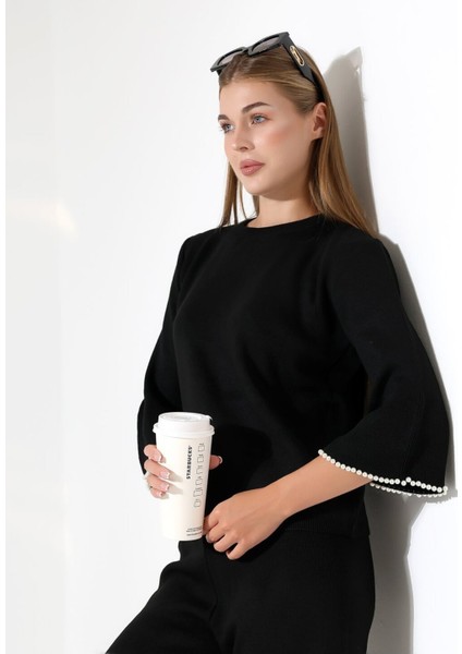 Inci Volanlı Kol Detaylı Triko Takım modelleri