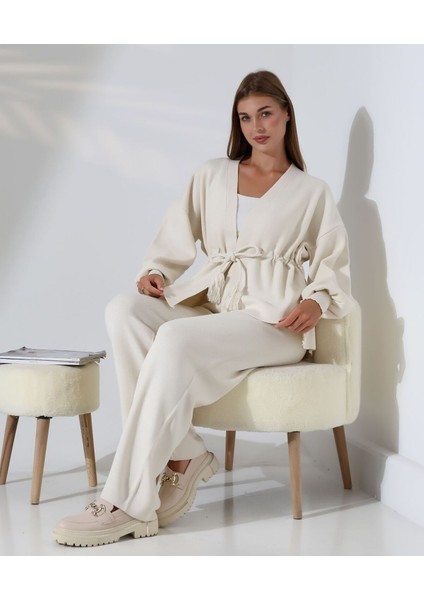 Kuşak Detaylı Ikili Triko Takım fiyatları
