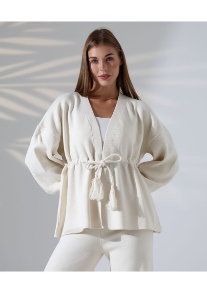 Kuşak Detaylı Ikili Triko Takım modelleri