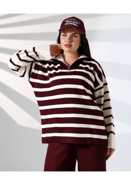 Fermuarlı Yaka Çizgili Sportif Triko Takım fiyatları