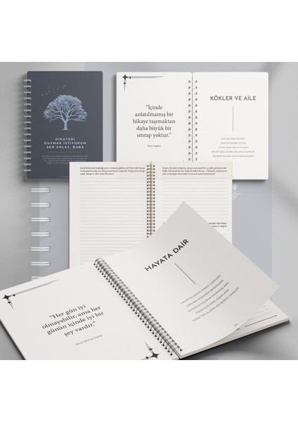 Babalar İçin Hediye Etkileşimli Anı Defteri Duygusal Miras Kitabı Hikayeni Duymak İstiyorum Sen Anlat Baba Özgün Türkçe İçerik Hediye Aile Baba indirimleri