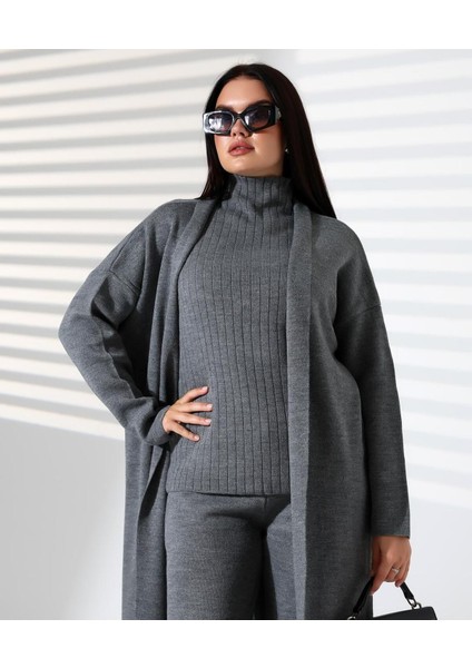 Balıkçı Yaka Asil Üçlü Triko Takım modelleri