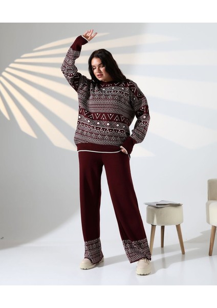 Jakarlı Oversize Alt-Üst Triko Takım