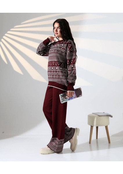 Jakarlı Oversize Alt-Üst Triko Takım fiyatları