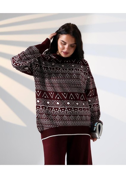 Jakarlı Oversize Alt-Üst Triko Takım modelleri