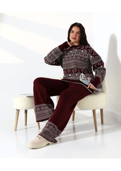 Jakarlı Oversize Alt-Üst Triko Takım fırsatları