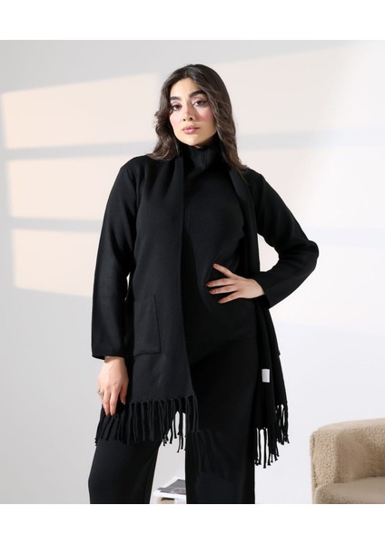 Bohem Şıklık Püskül Detaylı Üçlü Triko Takım modelleri