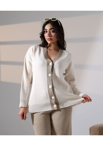 Düğme Detaylı Modern Ikili Ton Takım modelleri