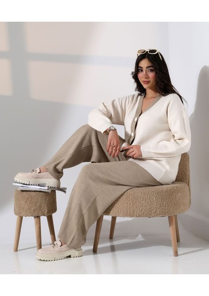 Düğme Detaylı Modern Ikili Ton Takım fırsatları