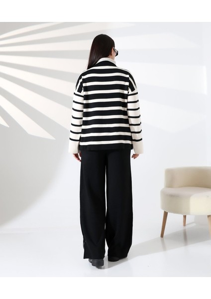 Fermuarlı Yaka Çizgili Sportif Triko Takım indirimleri
