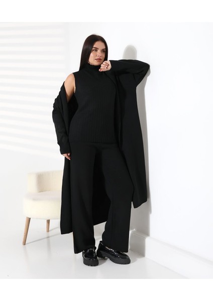 Balıkçı Yaka Asil Üçlü Triko Takım fiyatları