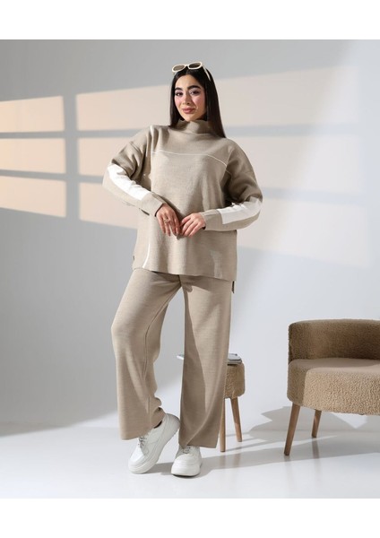 Sportif Şerit Detaylı Triko Takım modelleri