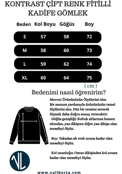 Kontrast Çift Renk Fitilli Kadife Gömlek - Açık Kiremit