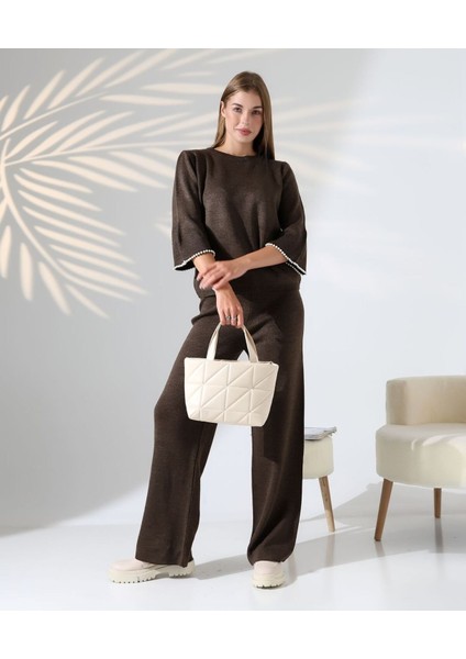 Inci Volanlı Kol Detaylı Triko Takım