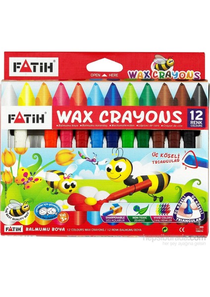 12 Renk Balmumu Boya Jumbo Crayon 9,5 cm Üçgen Şekil Çocuklar İçin fiyatları