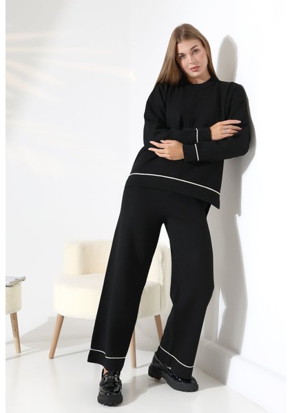 Kontrast Dikişli Kadın Triko Takım fırsatları