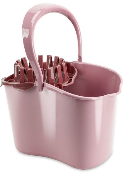 Sıkmalı Temizlik Kovası 15 litre, Standart Sıkmalı Yer Zemin Temizlik Mop Kovası F065 Pembe modelleri