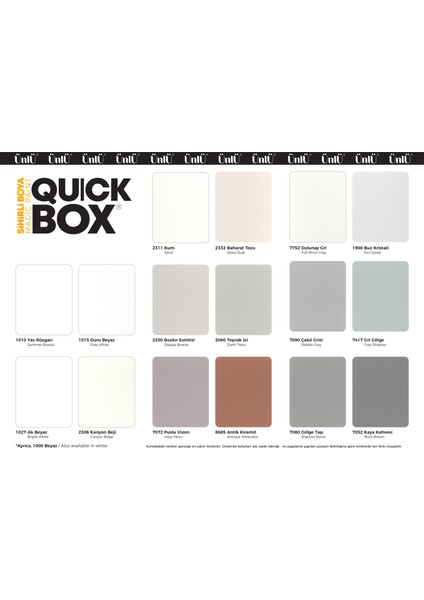 Quickbox Sihirli Boya 1 lt modelleri