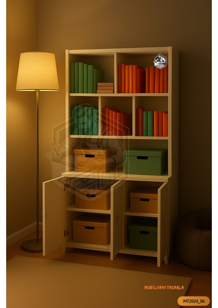 Tamamı Mdf 3 Kapaklı Açık Raflı Kiler Dolabı