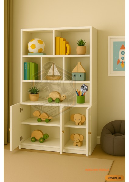 Tamamı Mdf 3 Kapaklı Açık Raflı Kiler Dolabı