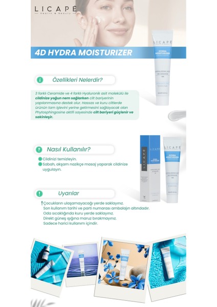 Nemlendirici Yüz Kremi 40 ml – 4D Hyaluronik Asit ve 3D Seramid ile Yoğun Nemlendirme, Aydınlatıcı Etki, Tüm Cilt Tiplerine Uygun fırsatları
