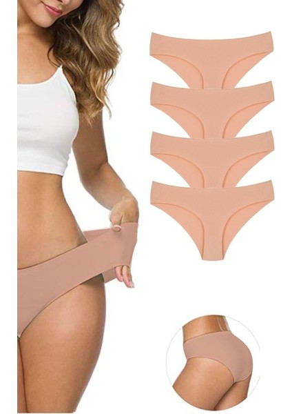 Kadın Lazer Kesim Dikişsiz Esnek Iz Yapmayan Toparlayıcı Yüksek Bel 4lü 4 Adet Külot fırsatları