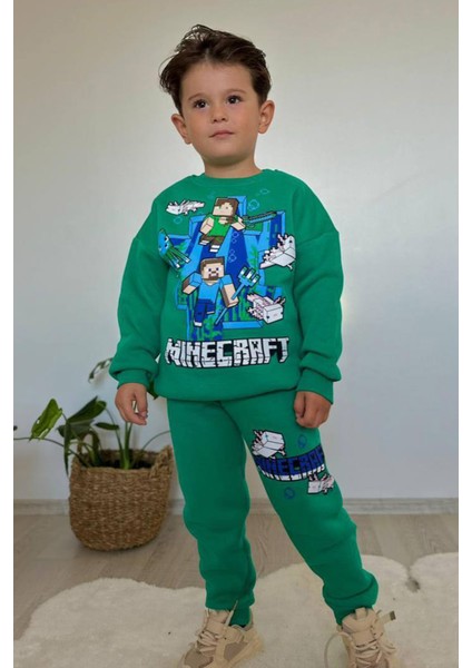 Mine Craft Baskılı Alt Üst Erkek Çocuk 2li Takım