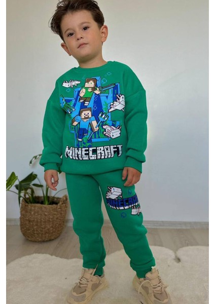 Mine Craft Baskılı Alt Üst Erkek Çocuk 2li Takım modelleri